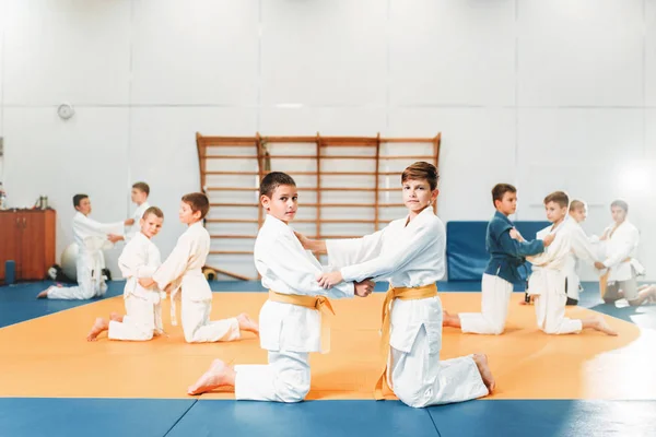 Pojkar Kimono Tränar Kampsport Sport Gym — Stockfoto
