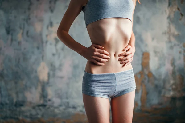 Femme Avec Taille Mince Concept Perte Poids — Photo