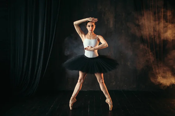 Sierlijke Mooie Ballerina Dansen Ballet Klas — Stockfoto