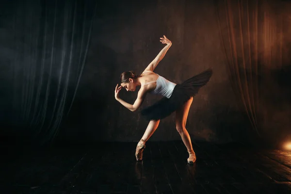 芭蕾舞蹈中的优美而美丽的芭蕾舞演员 — 图库照片