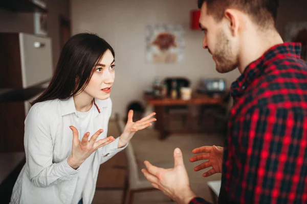 Angry Couple Yelling Each Other Family Quarrel — Stock Photo, Image