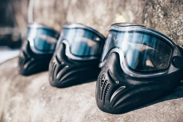 Paintball Maszk Szemüveg Closeup Extrém Játék Védőfelszerelés Sport Lőszer — Stock Fotó