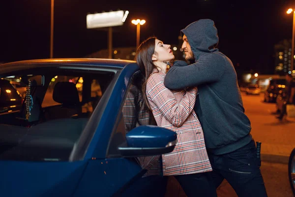 Condutora Bandida Carro Criminosa Ladra Sequestro Veículo Estacionamento Roubo Automóvel — Fotografia de Stock