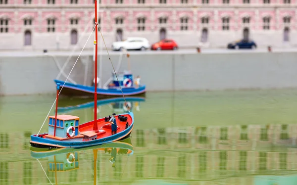Barca Salvataggio Soccorritore Cane Scena Miniatura All Aperto Europa Mini — Foto Stock