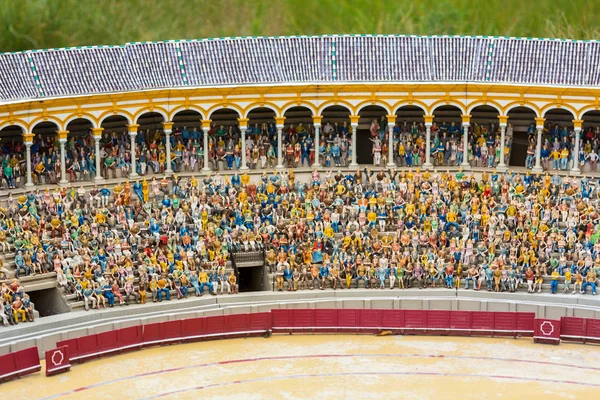 Mensen Tribunes Van Beroemde Arena Miniatuur Scène Buiten Europa Mini — Stockfoto