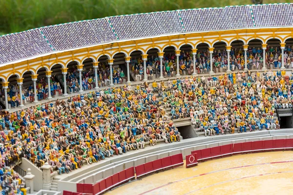 Persone Tribune Della Famosa Arena Scena Miniatura All Aperto Europa — Foto Stock