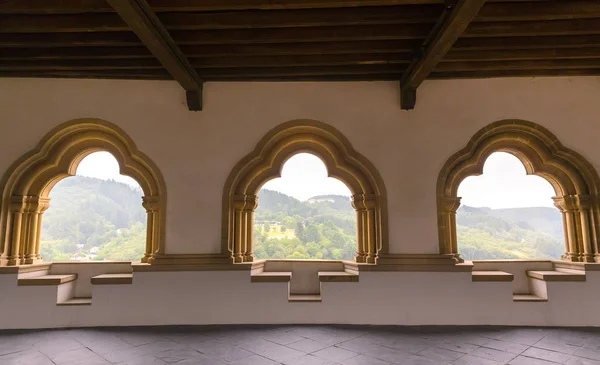 Conferentieruimte Oud Kasteel Oude Stenen Gebouw Interieur Europa Traditionele Europese — Stockfoto