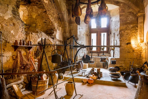 Vintage Interior Cocina Antiguo Castillo Europa Arquitectura Europea Tradicional Lugares — Foto de Stock