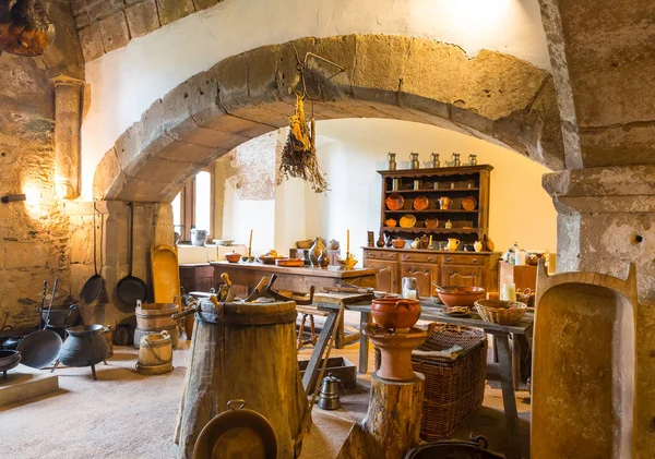 Cucina Epoca All Interno Del Vecchio Castello Europa Architettura Tradizionale — Foto Stock