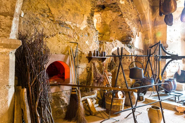 Vintage Interior Cocina Antiguo Castillo Europa Arquitectura Europea Tradicional Lugares — Foto de Stock