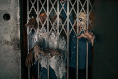 Asansörden çıkan zombi elleri, ölümcül kovalamaca. Şehirde korku, korkunç sürüngenler, kıyamet günü saldırısı, kanlı canavarlar.