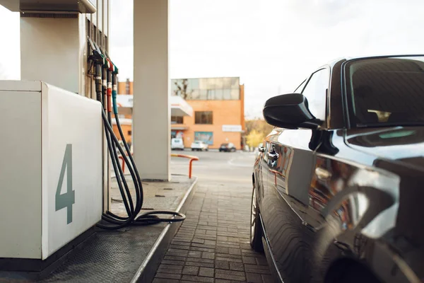 Repostaje Autos Gasolinera Recarga Combustible Nadie Servicio Gasolina Gasolina Diesel —  Fotos de Stock