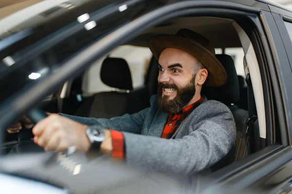 Man Checks Interior New Pickup Truck Car Dealership Customer Vehicle — Stock Photo, Image