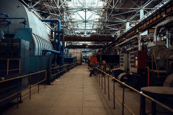 Turbine Fabrication Usine Intérieur Personne Centrales Électriques Centrales Électriques Machines — Photo