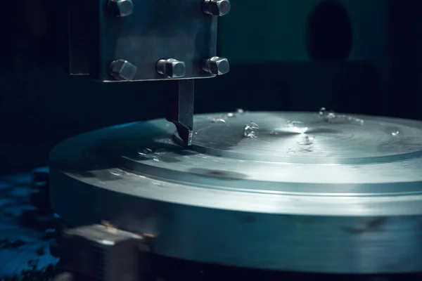 Torna Makinesini Kapatmak Metal Fabrikası Hiç Kimse Metal Işleme Bitki — Stok fotoğraf