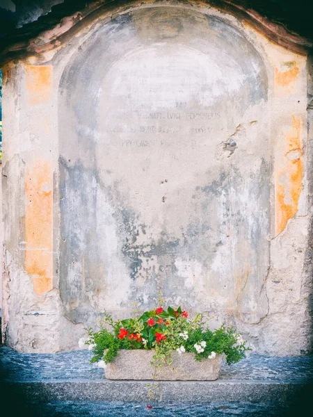 Vase Flowers Weathered Old Italian Chapel Stock Picture