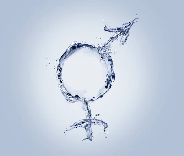 Merged Male Female Symbols Made Water — Stock Photo, Image