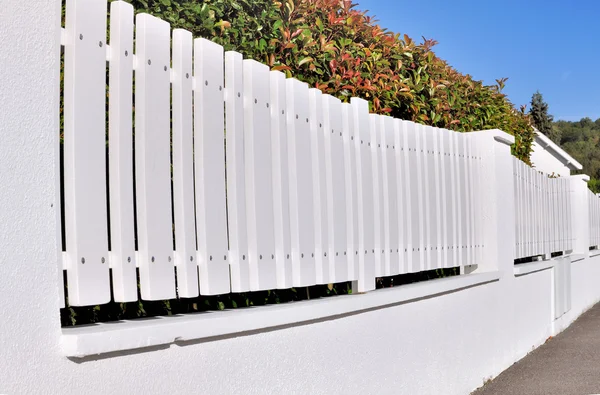 White pvc fence — Stock Photo, Image