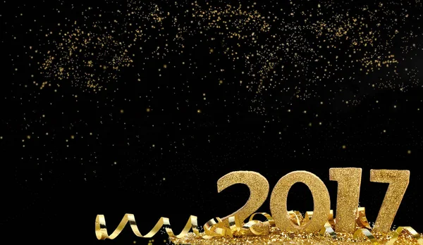 Золотой и волшебный новый год — стоковое фото
