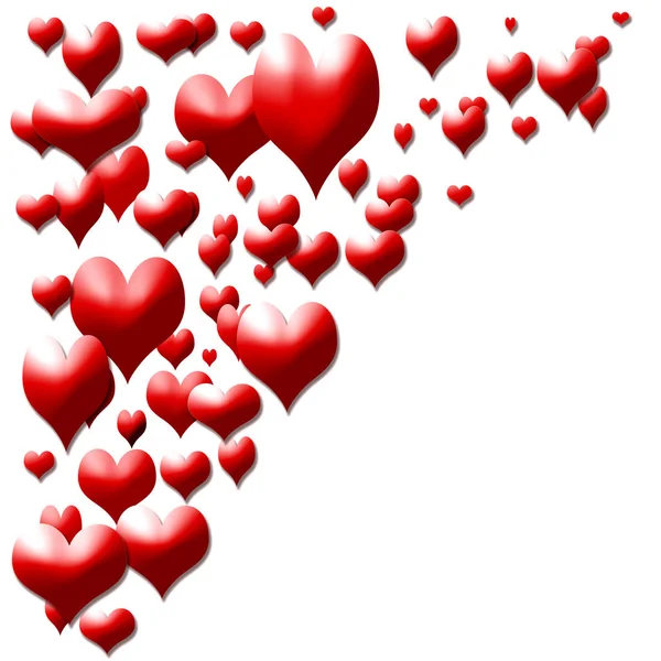 Rode harten voor Valentijnskaarten — Stockfoto