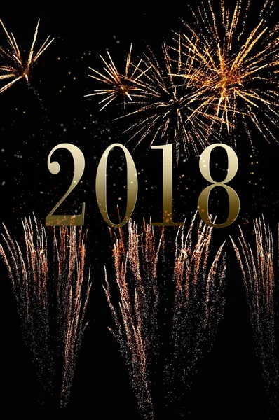 2018 v aplikaci fireworks — Stock fotografie