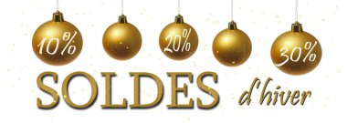 Fransızca yazılmış kış satış için Banner