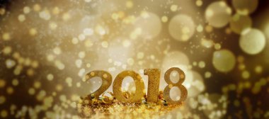 Yeni yıl 2018 bulanıklık ışıkları