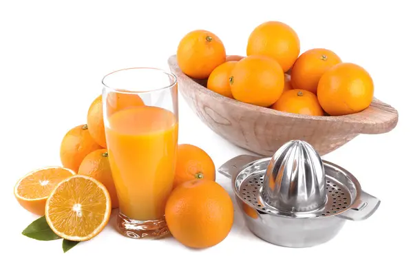 Sok pomarańczowy, owoce i naciśnij cytrusów — Zdjęcie stockowe