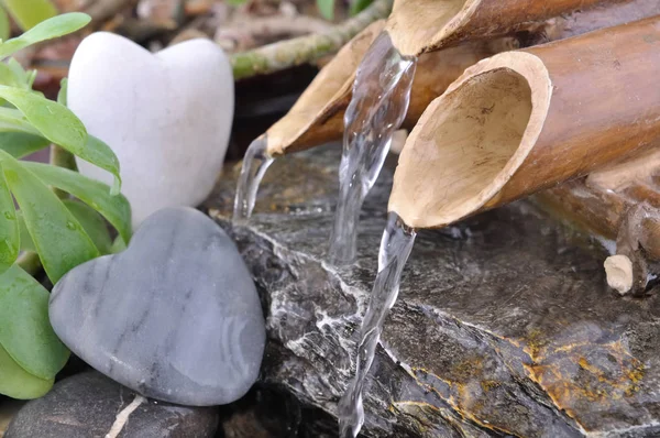 Romatic little bamboo fountain — Stock Photo, Image