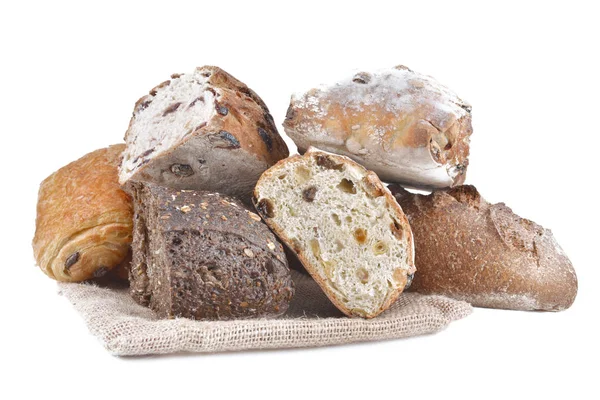Variety of bread on white background Stock Image