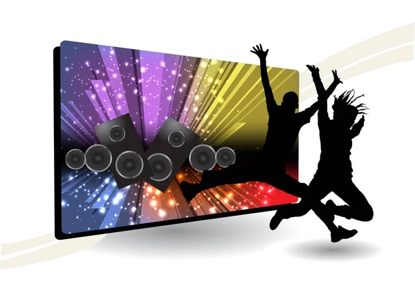 People Jumping Out Party Background — Stock Vector