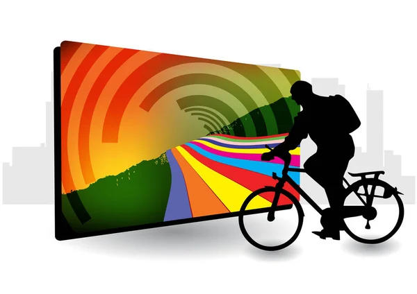 Biker Voor Decoratief Frame Stockvector