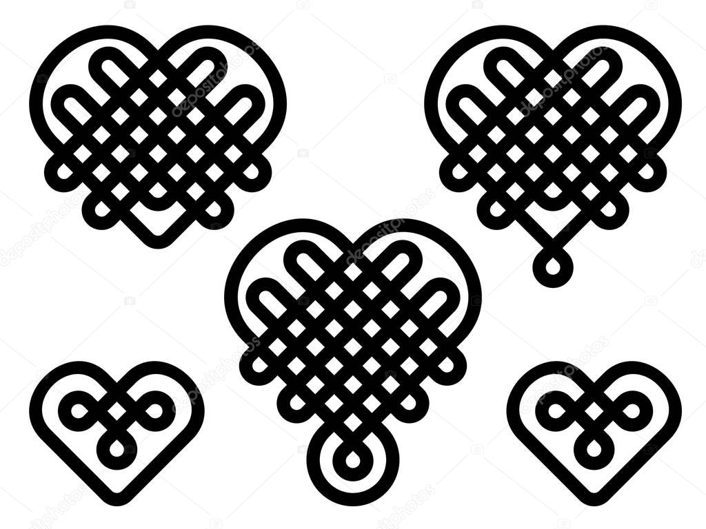 Chinese knots in form of heart