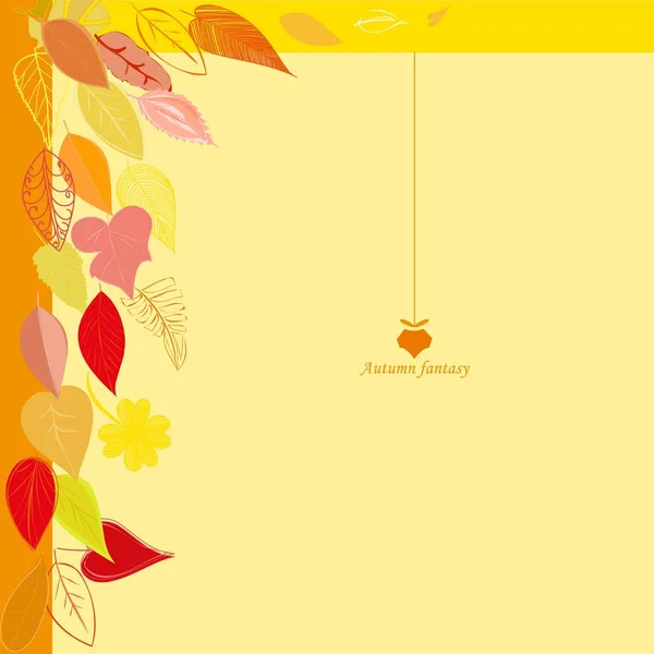 Outono abstrato folha de fundo. Banner . — Vetor de Stock