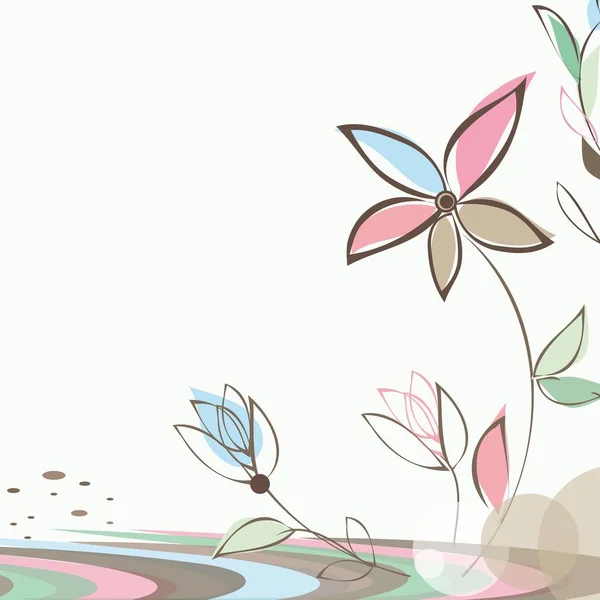 スタイリッシュな花の背景。レトロなカード. — ストックベクタ