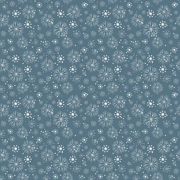 Abstrakte Schneeflocke nahtlose Muster Hintergrund — Stockvektor