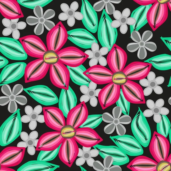 Fleur abstraite fond de motif sans couture — Image vectorielle