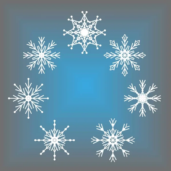 Background vector pattern collection snowflake — Stock Vector