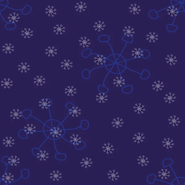 Fondo de patrón sin costura copo de nieve abstracto — Vector de stock