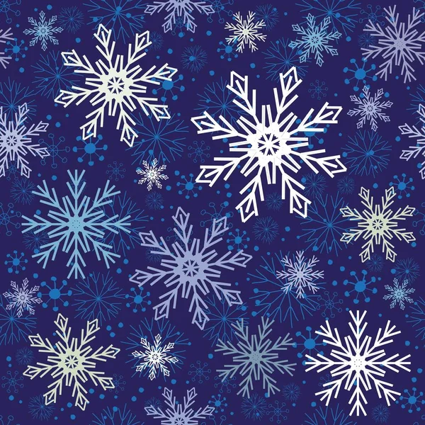 Fondo de patrón sin costura copo de nieve abstracto — Vector de stock