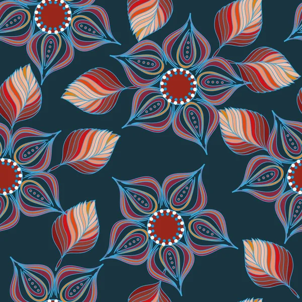 Fondo de patrón sin costura flor abstracta — Vector de stock