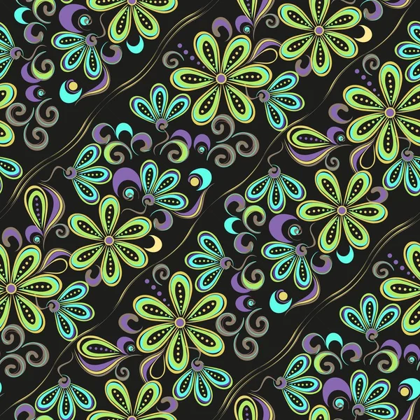 Fondo de patrón sin costura flor abstracta — Vector de stock