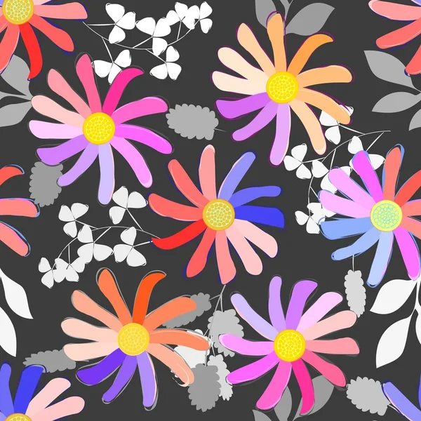 Abstraktní květina bezešvé vzor pozadí — Stockový vektor