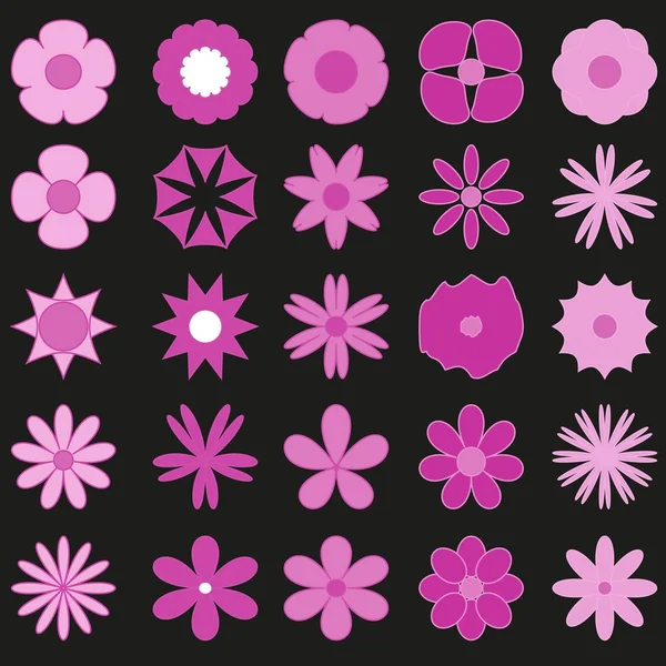 Abstract set flowers background — Stock Vector