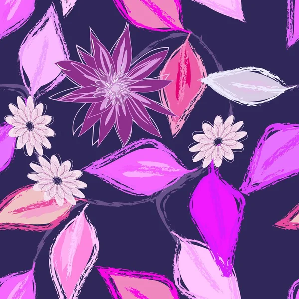 Fondo de patrón sin costura flor abstracta — Vector de stock