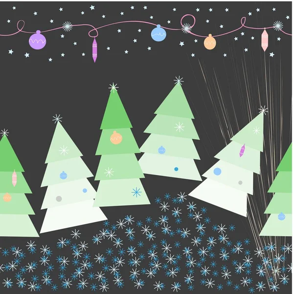 Fondo con árboles de Navidad . — Vector de stock