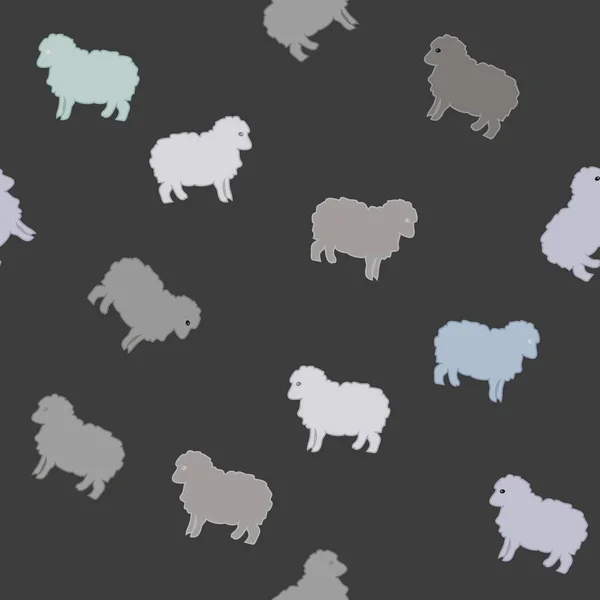 Schafe nahtlose Muster. Retro-Karte. — Stockvektor