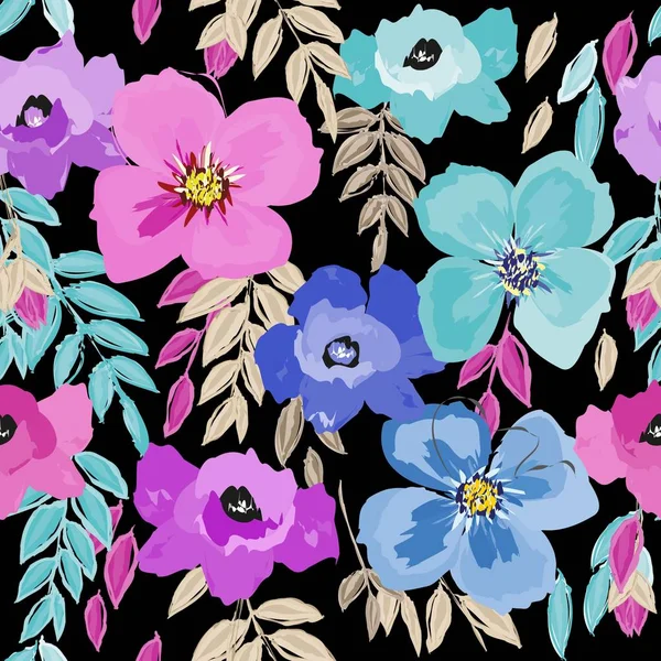 Abstract flower seamless pattern background — Stock Vector