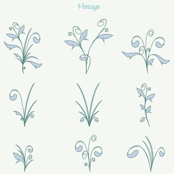Ensemble abstrait fond floral — Image vectorielle
