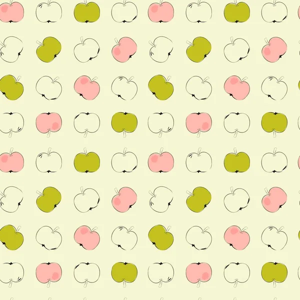 Grüner Apfel nahtlose Muster Hintergrund — Stockvektor
